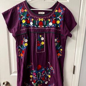 YZXDORWJ Women Mexican Embroidered Dress